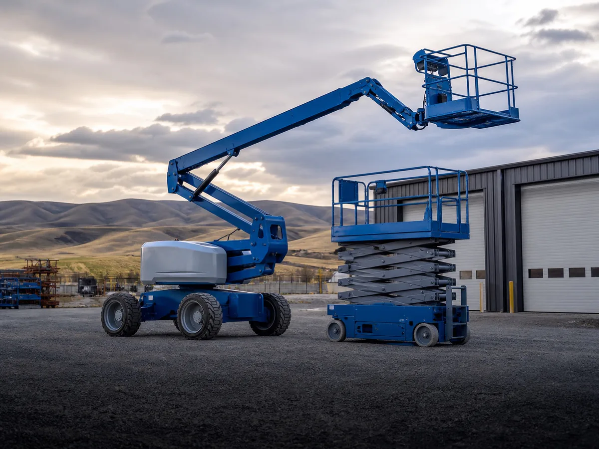 Representative boom and scissor lift category visual
