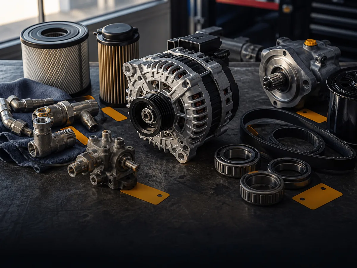 Representative heavy equipment parts category visual